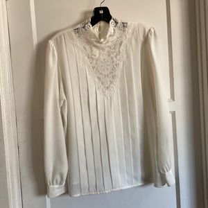 Vintage Victorian high neck lace  blouse